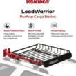 Yakima LoadWarrior Medium Sized Heavy Duty Steel Cargo Basket Roof Rack with Universal Mounting Hardware for All Yakima StreamLine Crossbars, Black