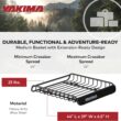 Yakima LoadWarrior Medium Sized Heavy Duty Steel Cargo Basket Roof Rack with Universal Mounting Hardware for All Yakima StreamLine Crossbars, Black