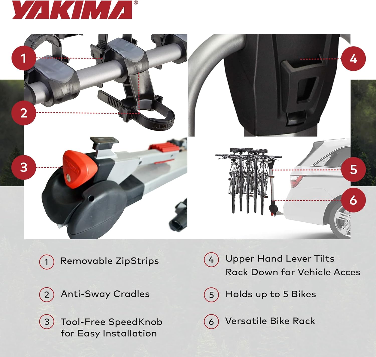 Yakima RidgeBack 5-Bike Hitch Rack RidgeBack Hitch Bike Rack