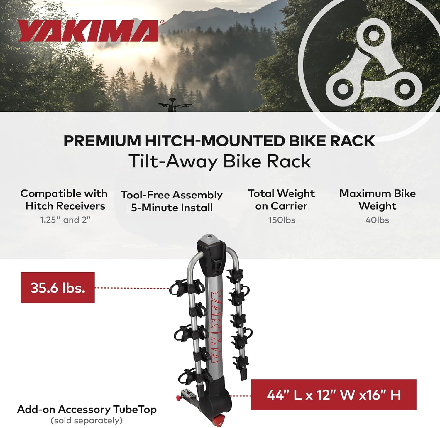 Yakima RidgeBack 5-Bike Hitch Rack RidgeBack Hitch Bike Rack