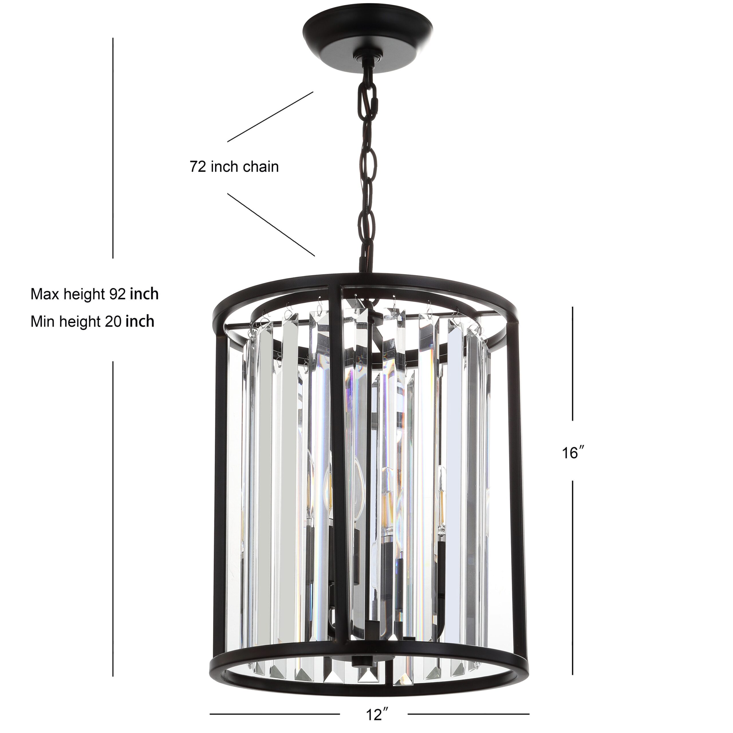 JONATHAN Y Bevin Modern/contemporary Transitional 3 -Light Oil Rubbed Bronze Farmhouse Cylinder Medium Hanging Pendant Light JONATHAN Y Bevin Modern/contemporary Transitional 3 -Light Oil Rubbed Bronze Farmhouse Cylinder Medium Hanging Pendant Light