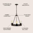 JONATHAN Y Coronet 20-in. Seeded Glass/Iron Rustic Round 3 -Light Oil-rubbed Black Seeded glass Iron Chandelier