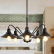 JONATHAN Y Cole Industrial Rustic 5 -Light Oil Rubbed Bronze Farmhouse Metal Linear Large Hanging Pendant Light