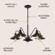 JONATHAN Y Cole Industrial Rustic 5 -Light Oil Rubbed Bronze Farmhouse Metal Linear Large Hanging Pendant Light JONATHAN Y Cole Industrial Rustic 5 -Light Oil Rubbed Bronze Farmhouse Metal Linear Large Hanging Pendant Light