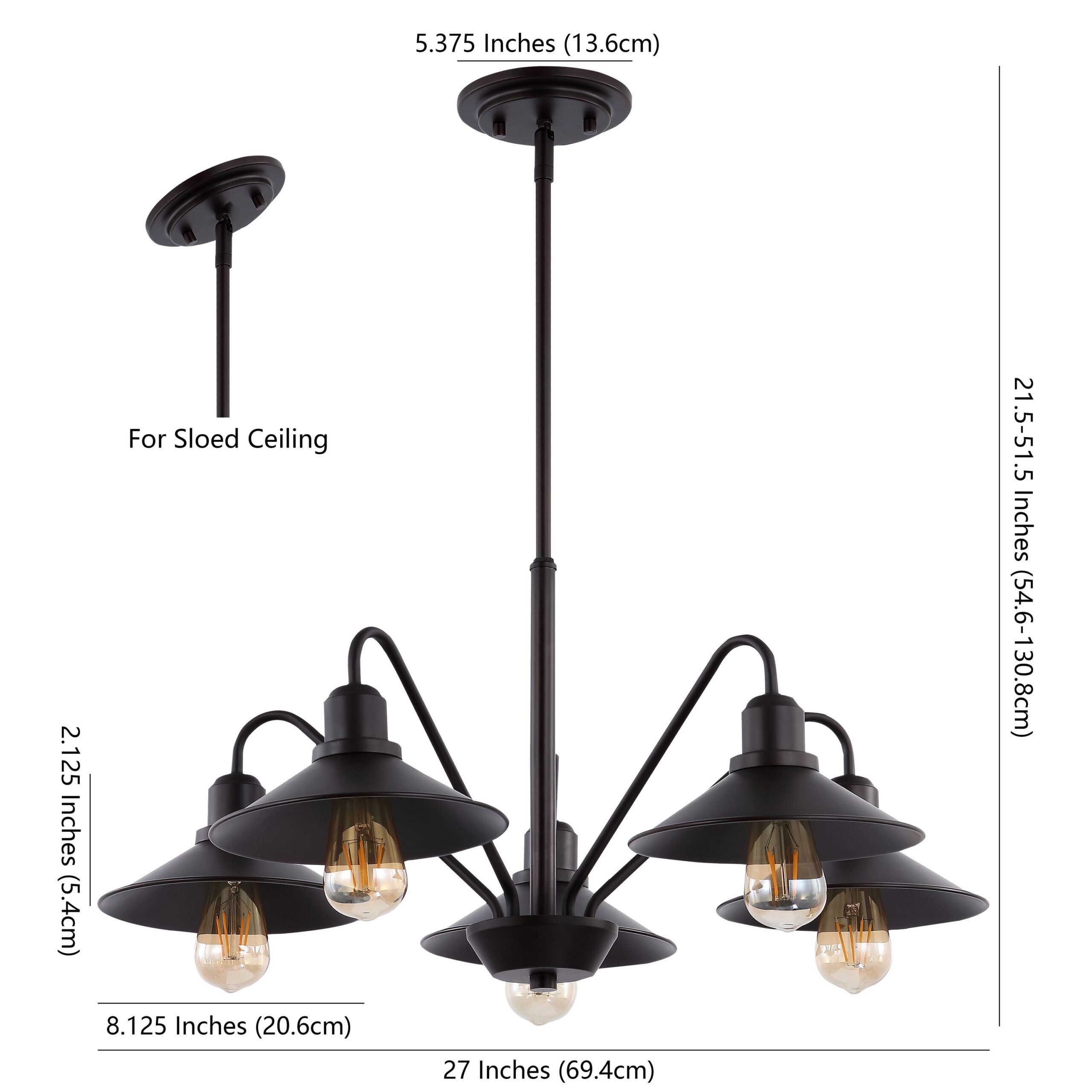 JONATHAN Y Cole Industrial Rustic 5 -Light Oil Rubbed Bronze Farmhouse Metal Linear Large Hanging Pendant Light JONATHAN Y Cole Industrial Rustic 5 -Light Oil Rubbed Bronze Farmhouse Metal Linear Large Hanging Pendant Light