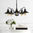 JONATHAN Y Cole Industrial Rustic 5 -Light Oil Rubbed Bronze Farmhouse Metal Linear Large Hanging Pendant Light JONATHAN Y Cole Industrial Rustic 5 -Light Oil Rubbed Bronze Farmhouse Metal Linear Large Hanging Pendant Light