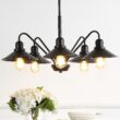 JONATHAN Y Cole Industrial Rustic 5 -Light Oil Rubbed Bronze Farmhouse Metal Linear Large Hanging Pendant Light JONATHAN Y Cole Industrial Rustic 5 -Light Oil Rubbed Bronze Farmhouse Metal Linear Large Hanging Pendant Light