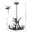 JONATHAN Y Nelle 18" Resin Adjustable Antler 3 -Light Black Antler Resin Chandelier JONATHAN Y Nelle 18
