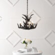 JONATHAN Y Nelle 18" Resin Adjustable Antler 3 -Light Black Antler Resin Chandelier JONATHAN Y Nelle 18