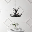 JONATHAN Y Nelle 18" Resin Adjustable Antler 3 -Light Black Antler Resin Chandelier JONATHAN Y Nelle 18