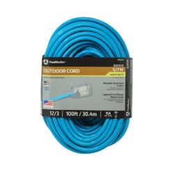 Southwire 100-ft 12 / 3 Heavy Duty 3 Prong Cool Blue Indoor/Outdoor Extension Power Cord