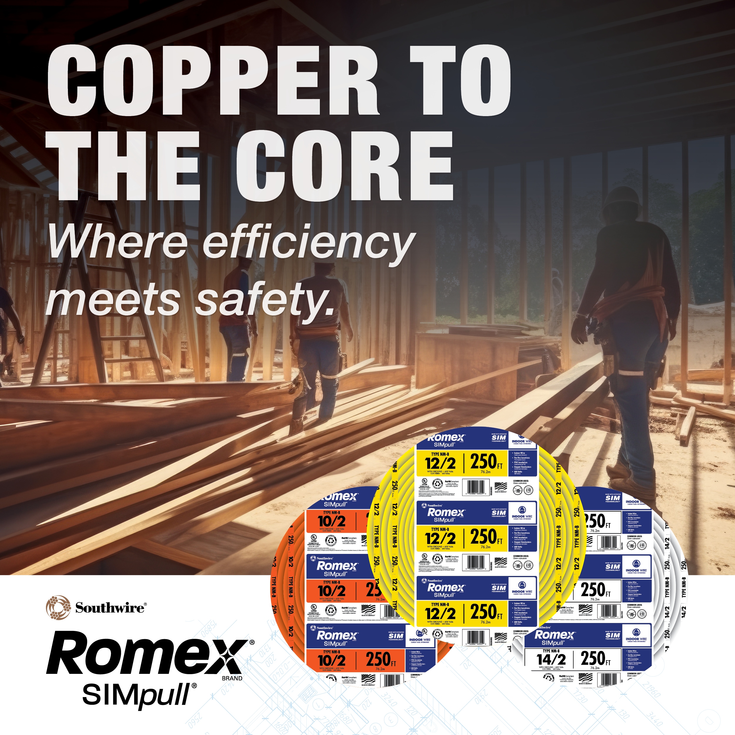 Southwire 25-ft 8 / 2 / Romex SIMpull Stranded Indoor CU NM-B W/G Individual pack ( By-the-roll ) Southwire 25-ft 8 / 2 / Romex SIMpull Stranded Indoor CU NM-B W/G Individual pack ( By-the-roll )