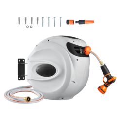 VEVOR Retractable Brass 130-ft Wall-mount Hose Reel