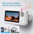 Waterproof Shower Phone Holder with Bluetooth Speaker and 360° Rotating Touch Screen Case