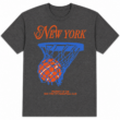 New York Retro Basketball Hoop Graphic T-Shirt Vintage Sports Fan Tee