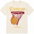 Cleveland Retro Basketball Hoop Graphic T-Shirt Vintage Sports Fan Tee