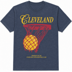 Cleveland Retro Basketball Hoop Graphic T-Shirt Vintage Sports Fan Tee