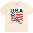 Retro 90's USA Soccer Flag Graphic T-Shirt Vintage Patriotic Football Fan Tee