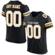 Custom Black White-Gold Classic Style Hybrid Mesh Football Jersey With Name Patch
