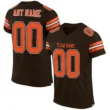 Custom Brown Orange-White Classic Style Hybrid Mesh Football Jersey With Name Patch