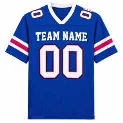 Custom Football Jersey for Men and Women Blue Red