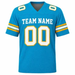 Custom Football Jersey for Men and Women Light, Blue Yellow