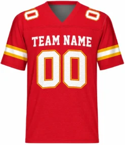 Custom Football Jersey for Men and Women, Red Yellow