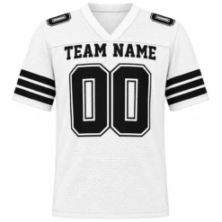 Custom Football Jersey for Men and Women, White Black