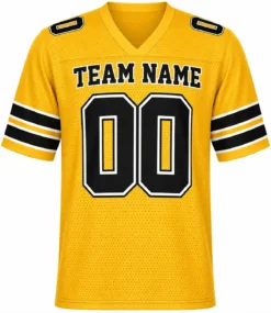 Custom Football Jersey for Men and Women, Yellow Black