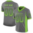 Custom Gray Neon Green-Navy Drift Hybrid Mesh Football Jersey With Name Patch