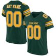 Custom Green Gold-White Classic Style Hybrid Mesh Football Jersey With Name Patch