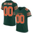 Custom Green Orange-White Classic Style Hybrid Mesh Football Jersey With Name Patch