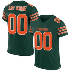 Custom Green Orange-White Classic Style Hybrid Mesh Football Jersey With Name Patch