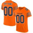 Custom Orange Navy-White Classic Style Hybrid Mesh Football Jersey With Name Patch