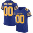 Custom Orange Navy-White Classic Style Hybrid Mesh Football Jersey With Name Patch