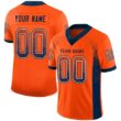 Custom Orange Navy-White Drift Hybrid Mesh Football Jersey With Name Patch