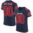 Custom Panther Navy Red-White Classic Style Hybrid Mesh Football Jersey With Name Patch