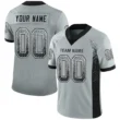 Custom Silver Black-White Drift Hybrid Mesh Football Jersey With Name Patch