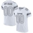 Custom White Silver-Black Classic Style Hybrid Mesh Football Jersey With Name Patch