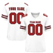 Custom White Red-Black Classic Style Hybrid Mesh Football Jersey With Name Patch