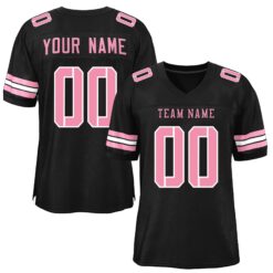 Custom Black Pink-White Classic Style Hybrid Mesh Football Jersey With Name Patch