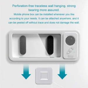Waterproof Shower Phone Holder with Bluetooth Speaker and 360° Rotating Touch Screen Case