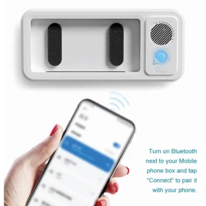 Waterproof Shower Phone Holder with Bluetooth Speaker and 360° Rotating Touch Screen Case