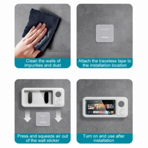 Waterproof Shower Phone Holder with Bluetooth Speaker and 360° Rotating Touch Screen Case