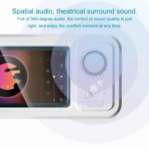 Waterproof Shower Phone Holder with Bluetooth Speaker and 360° Rotating Touch Screen Case