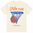 New York Retro Basketball Hoop Graphic T-Shirt Vintage Sports Fan Tee