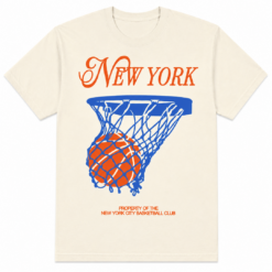 New York Retro Basketball Hoop Graphic T-Shirt Vintage Sports Fan Tee