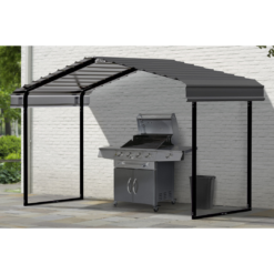 Arrow 12.17-ft W x 6-ft L x 8.5-ft H Charcoal Metal Carport