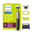 Philips Norelco Oneblade 360 Face + Body, Hybrid Electric Razor and Beard Trimmer For Men with 5-In-1 Face Stubble Comb and Body Hair Trimmer Kit, QP2834/70