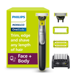 Philips Norelco Oneblade 360 Face + Body, Hybrid Electric Razor and Beard Trimmer For Men with 5-In-1 Face Stubble Comb and Body Hair Trimmer Kit, QP2834/70